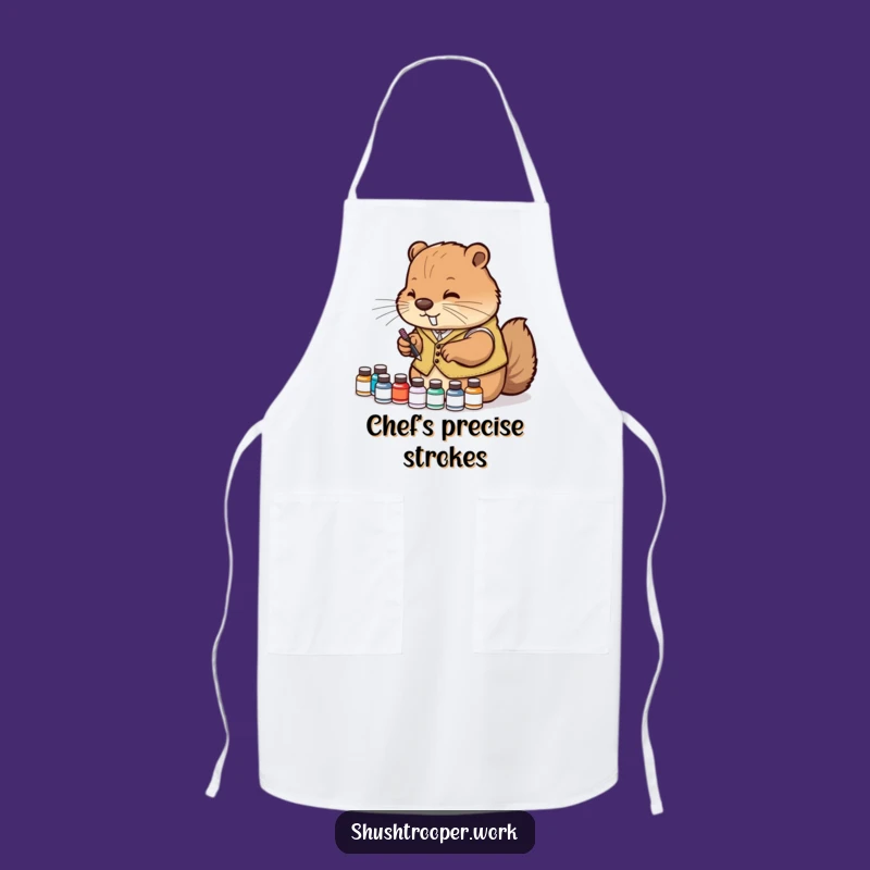 Funny Diligent Beaver Apron: Creative Artist's Ink Protection