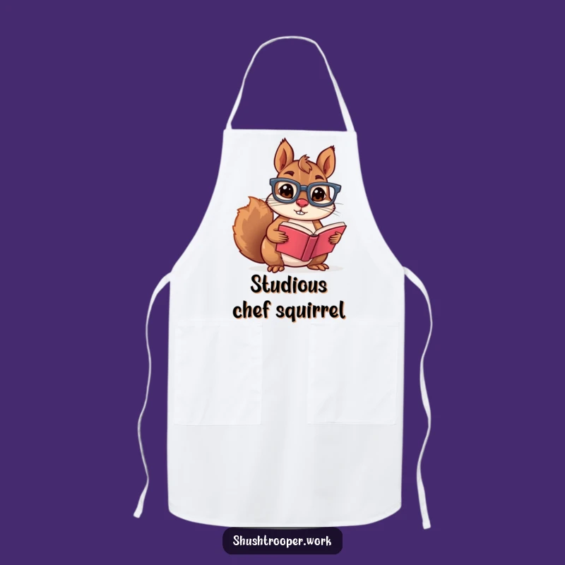 Funny Squirrel Chef Apron: Witty Kitchen Wear for Bookworms