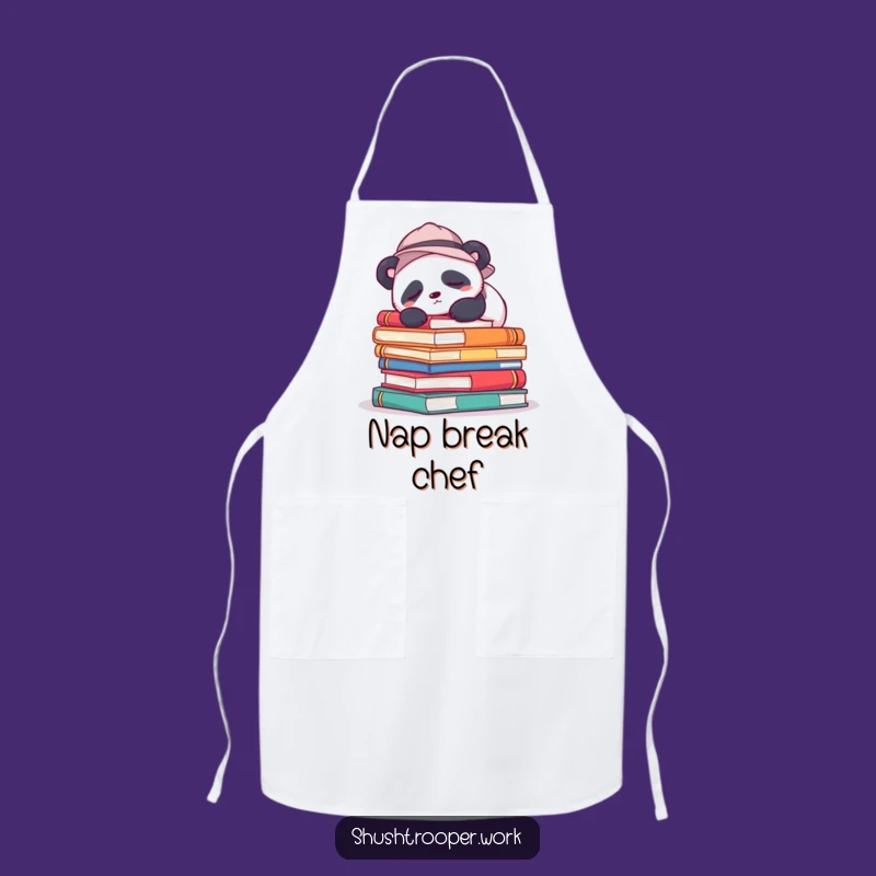 Funny Sleepy Panda Apron: Cute Book Lover's Kitchen Wear