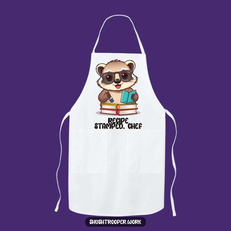 Funny Badger Librarian Apron: Cook & Read with Hilarious Library Vibes