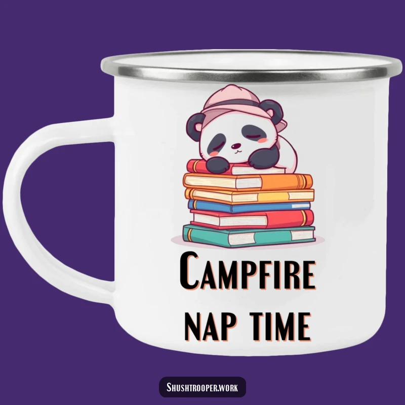 Durable Funny Sleepy Panda Camping Mug: Outdoor Book Lover Gear