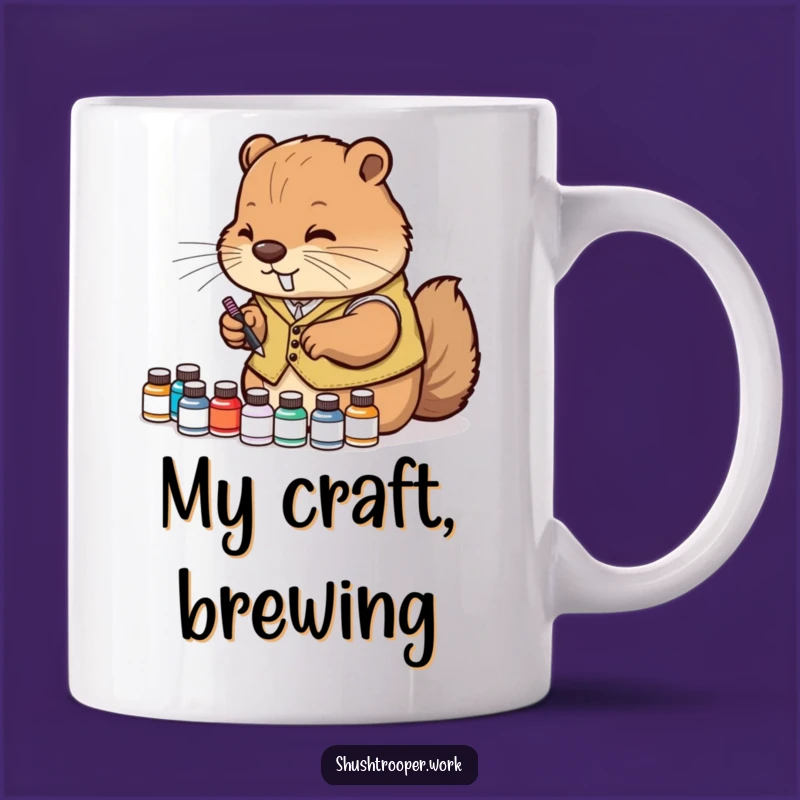 Funny Diligent Beaver Mug: Organized Ink Artist Collector Gift