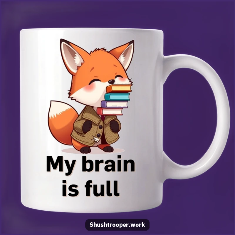 Funny Fox Librarian Mug: Humorous Tweed Scholar Gift for Book Lovers