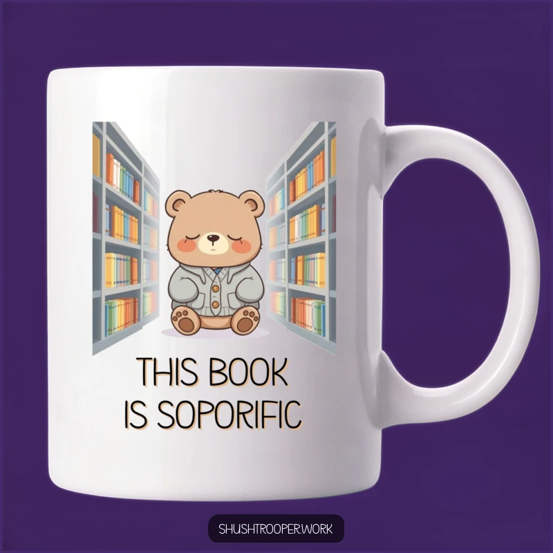 Funny Sleepy Bear Mug: Cozy Reader Bear, Perfect Relaxing Funny Gift