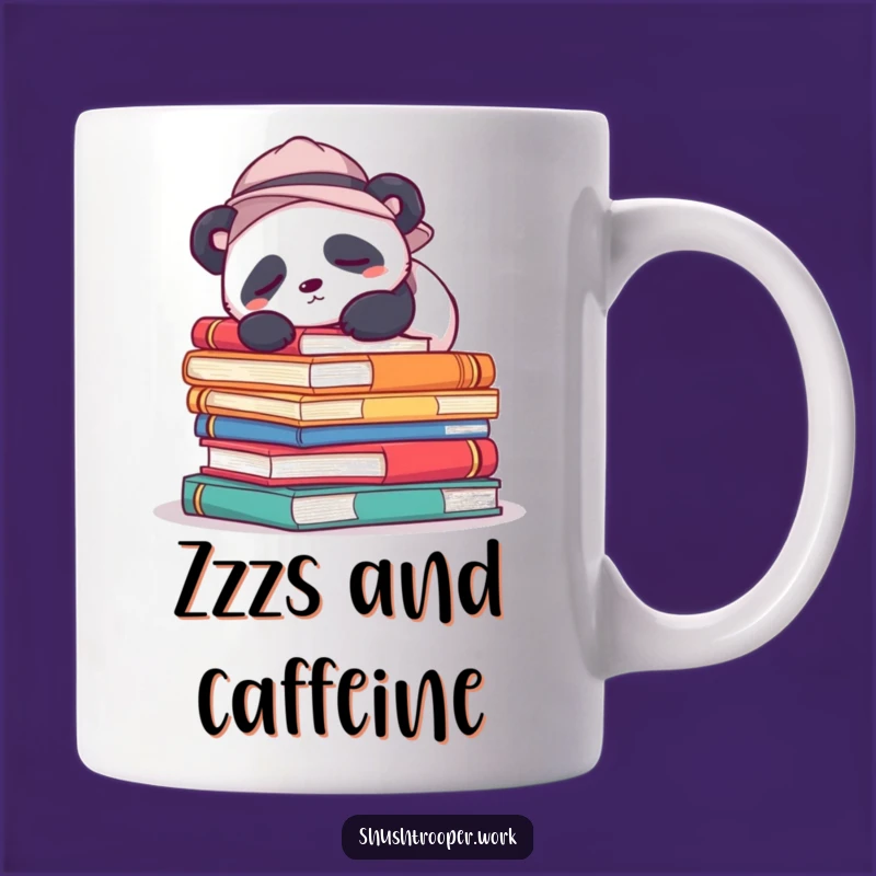 Funny Sleepy Panda Mug: Cozy Book Lover's Peaceful Snooze Art