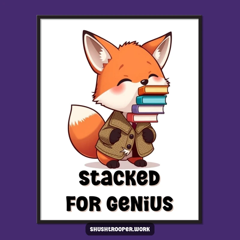 Funny Fox Literary Art Print: Humorous Wall Decor Gift for Readers