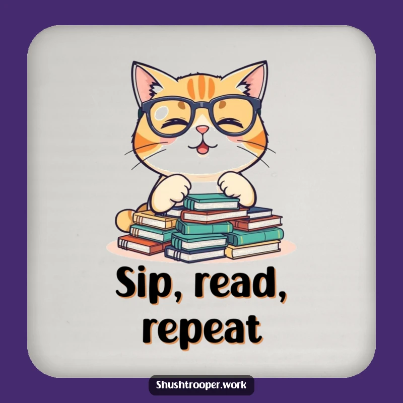 Set of Funny Giggling Cat Coasters: Protect Surfaces with Style