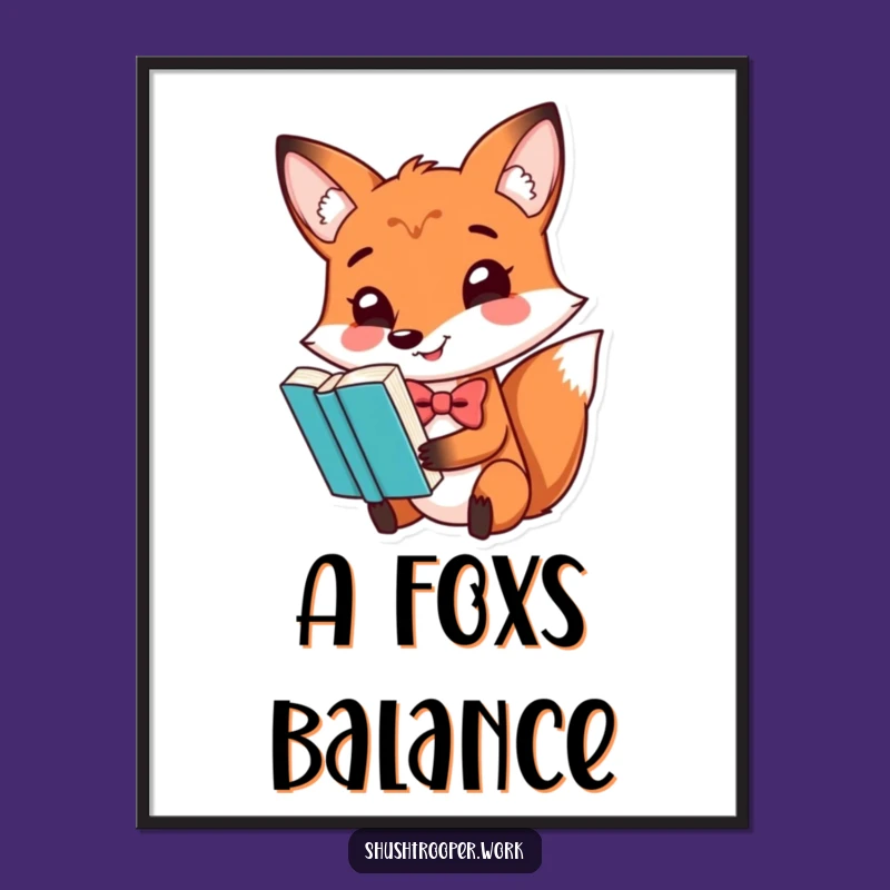 Funny Fox Poster: Dapper Whimsy for Literary Spaces