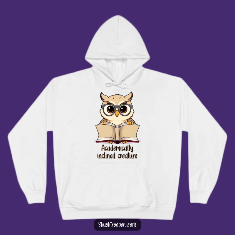 Funny Owl Librarian Hoodie: Cozy Spectacled Bookworm Sweatshirt for Readers