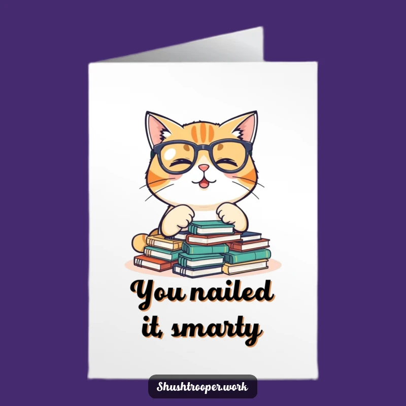 Free Printable Giggling Cat Congrats Card - Smart Bookworm Downloadable Gift