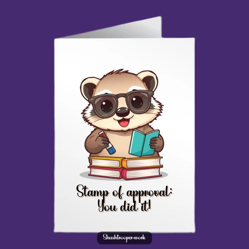 Printable Congratulations Card: Enthusiastic Badger - Funny Downloadable Gift of Success
