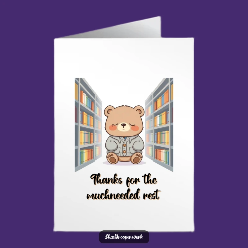 Free Printable Thank You Card: Sleepy Bear's Gratitude, Cozy Downloadable Gift