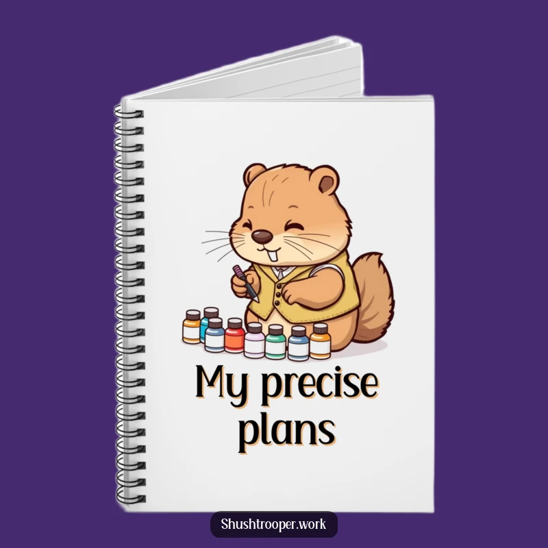 Cute Funny Diligent Beaver Notebook: Artist's Ink Organizer Journal
