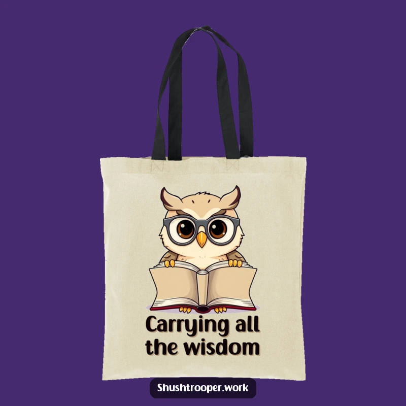 Funny Owl Librarian Tote Bag: Cheerful Bookworm Carryall for Essentials